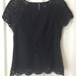 J. Crew lace and scallop detail blouse